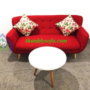 Sofa thuyền đơn bọc nỉ giá rẻ màu đỏ tươi Sofa thuyền đơn bọc nỉ giá rẻ màu đỏ tươi