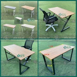 Bàn làm việc chân sắt chữ U sơn tĩnh điện giá rẻ mới 99,9% (BCSU-04)