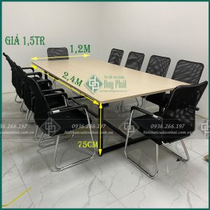 Bàn họp chân sắt giá rẻ (BHCS1500) KT 1M2X2M4