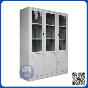 Tủ sắt văn phòng 3 cánh kính (TS3C-2500)