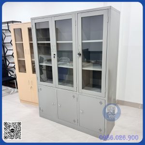 Tủ sắt văn phòng 3 cánh kính (TS3C-2500)