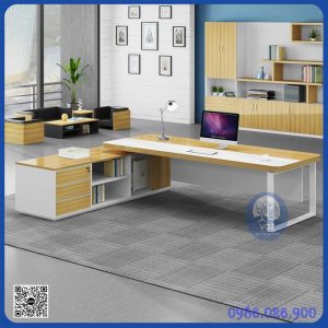 Bàn giám đốc L+ TỦ PHỤ KT mặt rộng 70cm dài 1m8 cả tủ phụ (BGĐ2800)