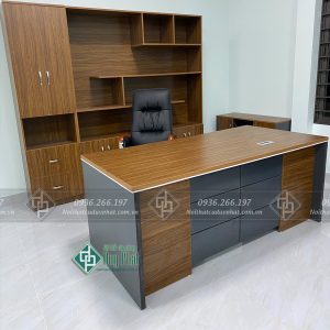 Bàn giám đốc giá rẻ KT 80cm x1,6m gỗ công nghiệp phủ melamin (BGDL-07)