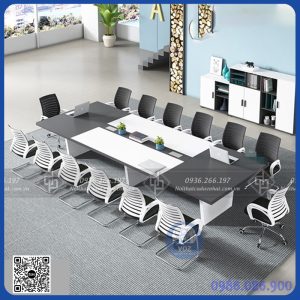 Bàn họp chân gỗ cao cấp KT 1m2x3m (BHCG-02)