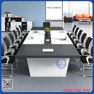 Bàn họp chân gỗ cao cấp KT 1m2x3m (BHCG-02)