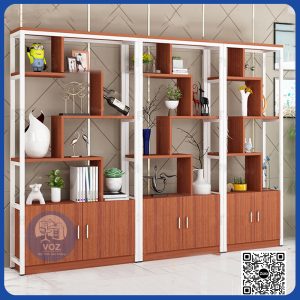 Kệ trang trí giá rẻ có tủ thấp KT 80x2m sâu 30 (KTT-06)