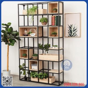 Kệ sắt trang trí văn phòng giá rẻ KT 1mx2m sâu 30cm (KTT-08)