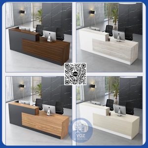 Quầy lễ tân gỗ công nghiệp phủ melamin (QLT-04)