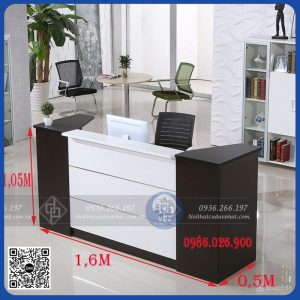 Quầy lễ tân kt 50x1m6 cao 1m05 (QLT-06)