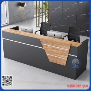 Quầy lễ tân gỗ công nghiệp phủ melamin (QLT-03)