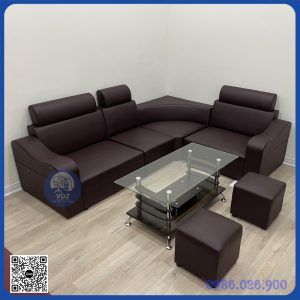 Sofa giá rẻ mẫu góc màu nâu (SFG-82)