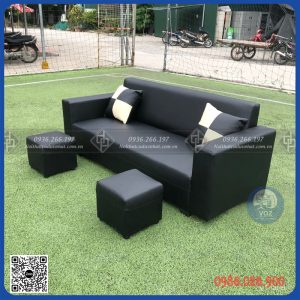 Ghế sofa văng bọc da giá rẻ dài 1m8 bao gồm 2 đôn 2 gối (SFV-01)