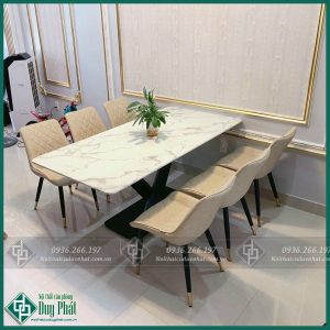 Bàn ăn 6 ghế bàn chân chéo kt 80x1m6 cao 75cm (BAN-10)