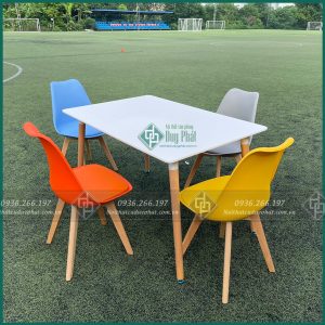 Bộ bàn ăn 4 ghế giá rẻ đệm da mặt 80x1m2 cao 75cm (BAN-06)