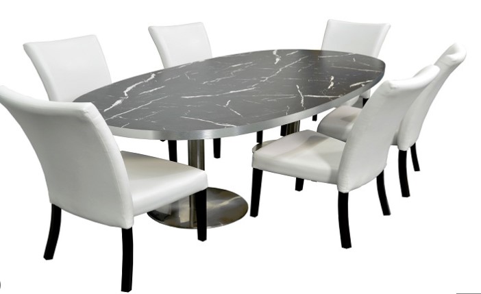 Bàn ghế ăn hình oval