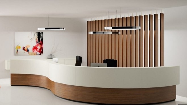 Quầy lễ tân cong Quầy lễ tân cong