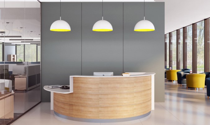 Quầy lễ tân cong Quầy lễ tân cong