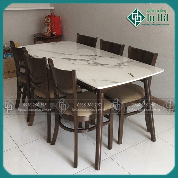 Bộ bàn ăn 6 ghế hình chữ nhật Bộ bàn ăn 6 ghế hình chữ nhật
