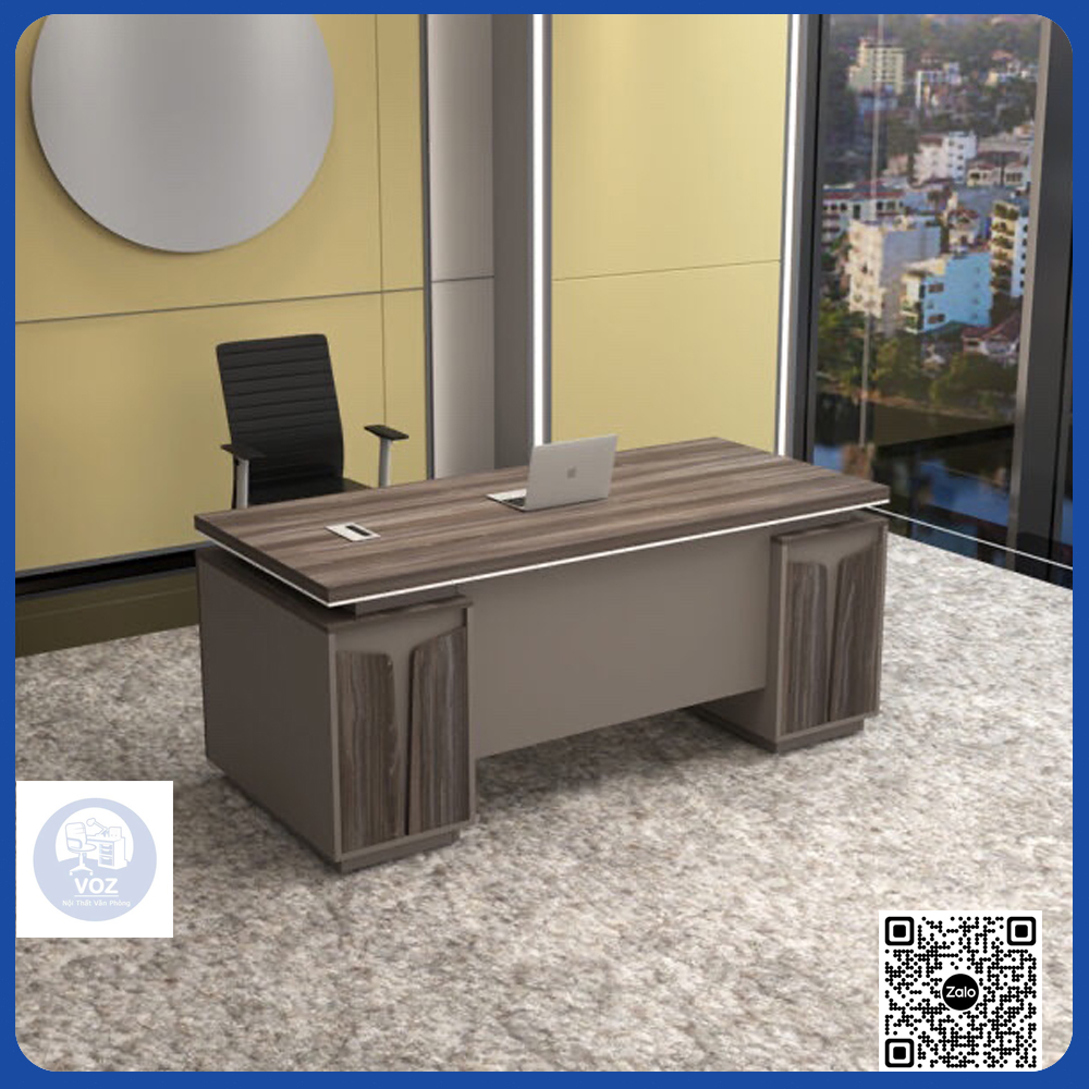 Bàn giám đốc 2 Tủ phụ  kích thước 1m6x1M8 mặt rộng 80cm (BGDL-18)