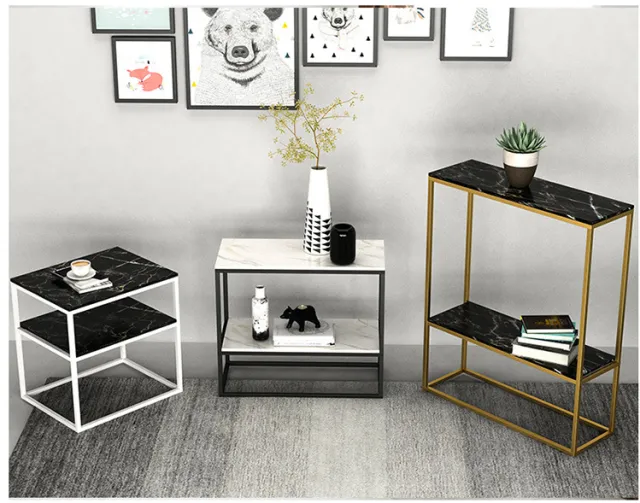 Kệ trang trí 2 tầng kết hợp gỗ và kim loại Kệ trang trí 2 tầng kết hợp gỗ và kim loại