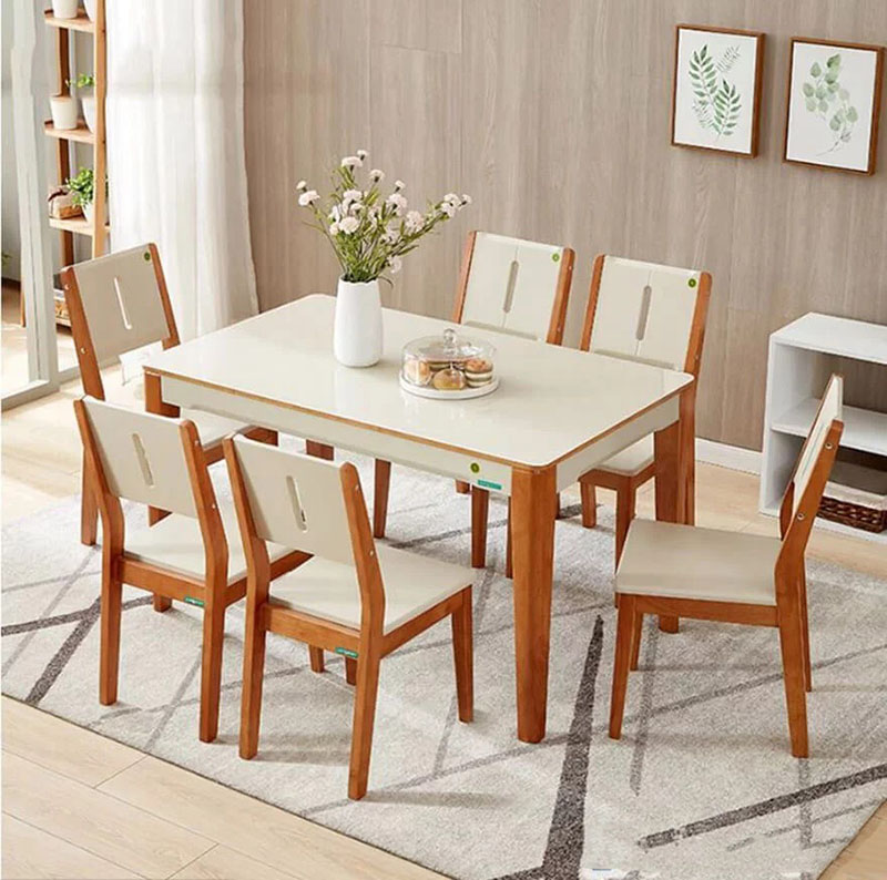 Bộ bàn ăn mặt kính