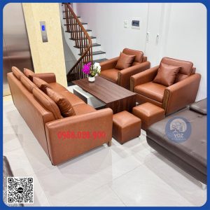 Bộ sofa văng đối màu nâu bọc da cao cấp giá 12tr500 không bàn