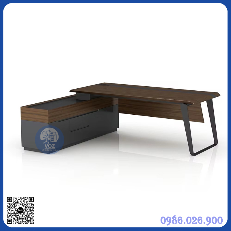 Bàn giám đốc chân sắt nhập khẩu Filza 2m Bàn giám đốc chân sắt nhập khẩu Filza 2m