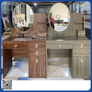 Bàn trang điểm gỗ công nghiệp tặng kèm ghế gương không đèn led BPVOZ Bàn trang điểm gỗ công nghiệp tặng kèm ghế gương không đèn led BPVOZ