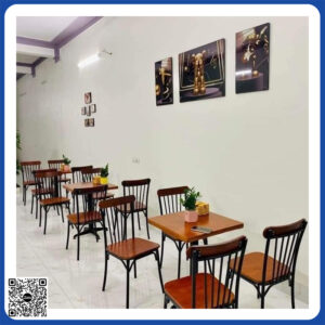 COMBO bộ bàn ghế cafe 1 bàn 4 ghế chân sắt sơn tĩnh điện 1300