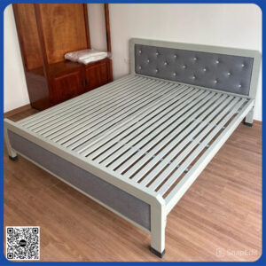 Giường sắt nỉ màu ghi 1m6x2m GS-VOZ Giường sắt nỉ màu ghi 1m6x2m GS-VOZ