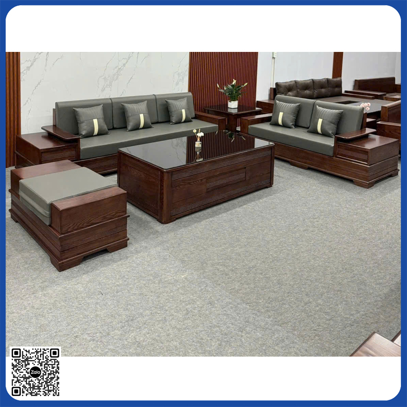 sofa gỗ sồi nga góc L chân pháo sfgDP-16500 sofa gỗ sồi nga góc L chân pháo sfgDP-16500