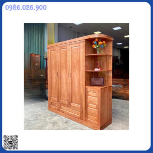 Tủ Quần Áo xoan đào Có Kệ Trang Trí , Tủ Quần Áo Có Kệ Góc TQA-VOZ Tủ Quần Áo xoan đào Có Kệ Trang Trí , Tủ Quần Áo Có Kệ Góc TQA-VOZ